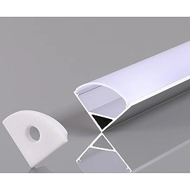 Aluminium corner profile for LED strip 12 mm, 2 m, 15.8 × 15.8 mm, gray/white (OPTONICA)