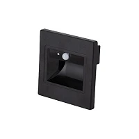 LED pakāpienu gaismeklis 1W, 80lm, 3000K, IP20, melns ar PIR sensoru (Optonica 7555)