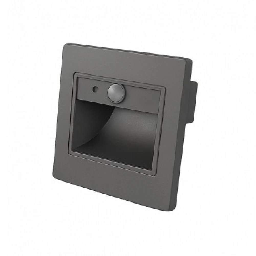 LED step light 1W, 80lm, 4000K, IP20, grey with PIR sensor (Optonica 7558)