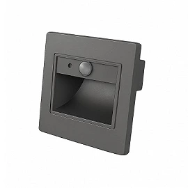 LED step light 1W, 80lm, 4000K, IP20, grey with PIR sensor (Optonica 7558)