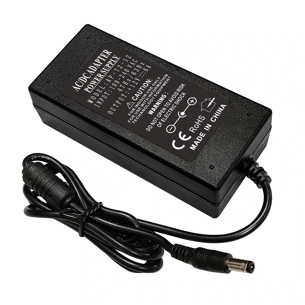 LED strip power supply 72W 12V 6A, plastic, IP44 (Optonica)
