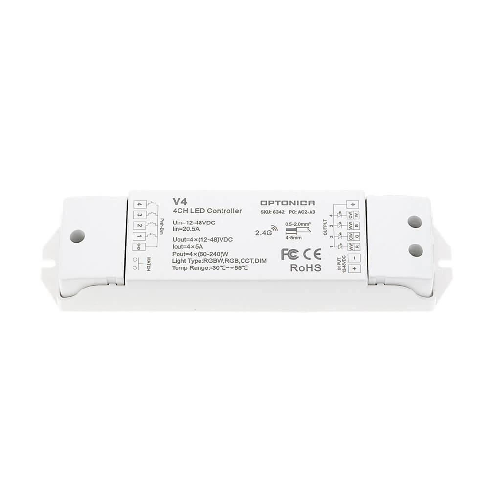 LED RGB/RGBW Controller 4CH 4×5A V4, Constant Voltage