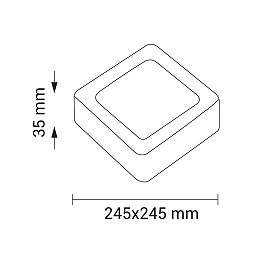 LED square surface panel CCT 24W 2150 lm IP44 white (Optonica)