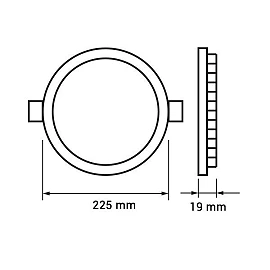 18W round, built-in LED panel IP20, 1500Lm, 120°, CRI 95