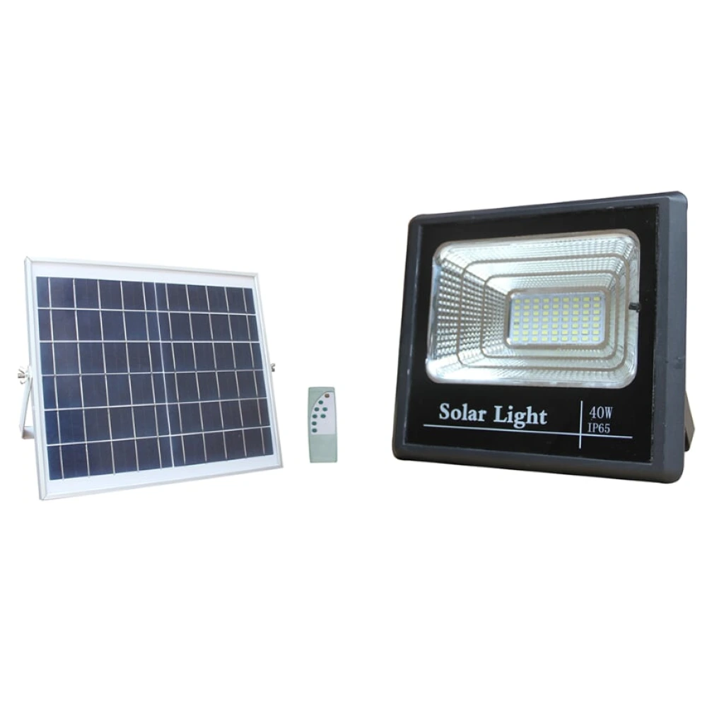 16W, 1200Lm, LED Solar Powered Floodlight + Solar Panel