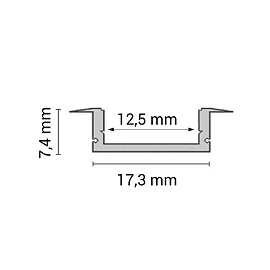 1m built-in aluminium profile for LED strips