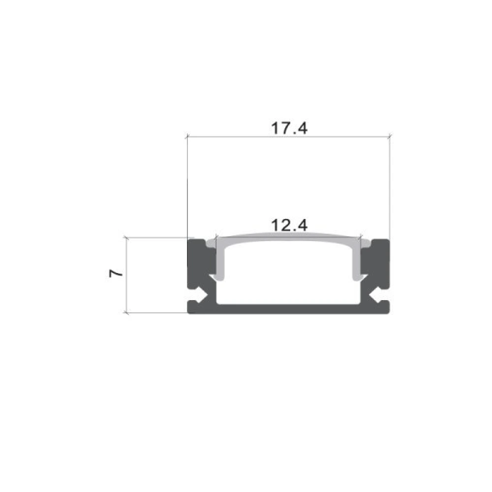 Aluminum Profile For LED Strip H6mm L=2m