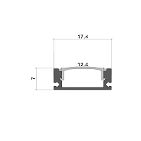 Aluminum Profile For LED Strip H6mm L=2m