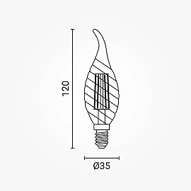 E14 LED filament candle bulb C35 4W 2700K 400 lm 300° (OPTONICA)