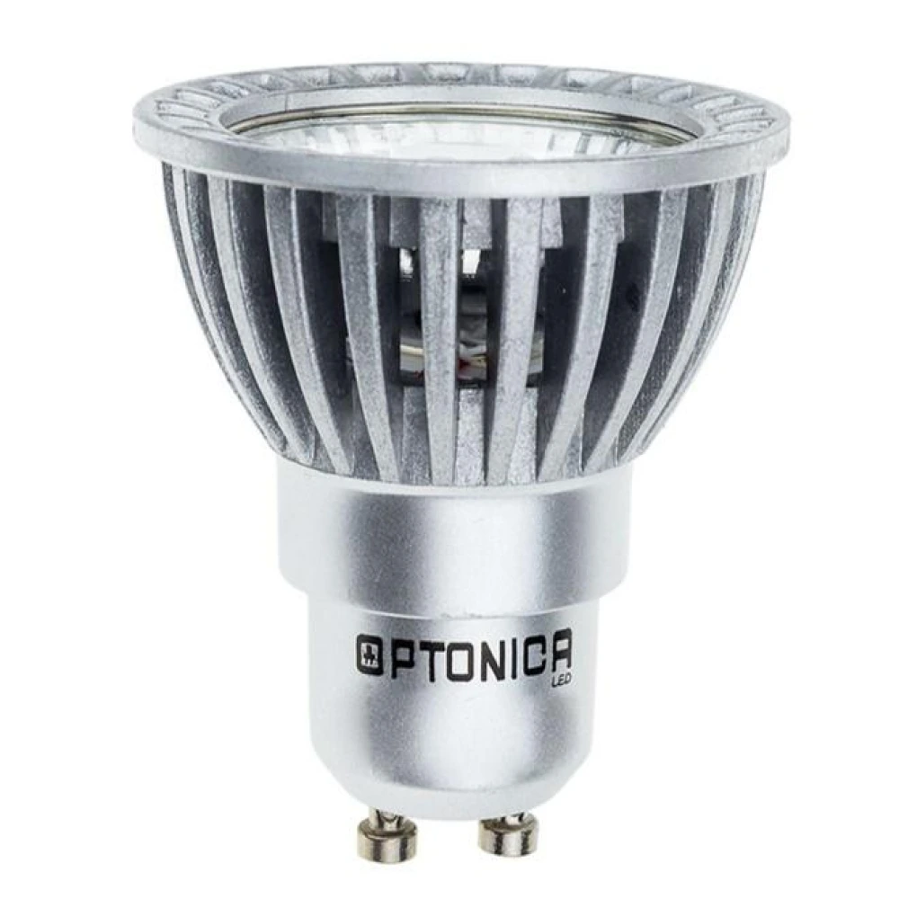 GU10 COB LED spot bulb 6W 2700K 480lm 50°, silver (OPTONICA)