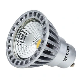 GU10 COB LED spot bulb 6W 2700K 480lm 50°, silver (OPTONICA)