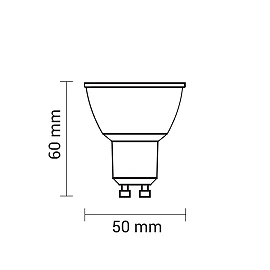 GU10 COB LED spot bulb 6W 2700K 480lm 50°, silver (OPTONICA)