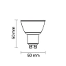 GU10 COB LED spot bulb 6W 2700K 480lm 50°, silver (OPTONICA)