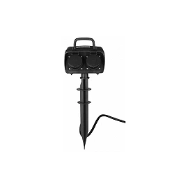 Garden power strip with timer, 2 sockets, 5 m cable, 230V 16A, max. 3500W, IP44, black (Optonica)