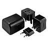 World travel adapter, all standards, black (Optonica)