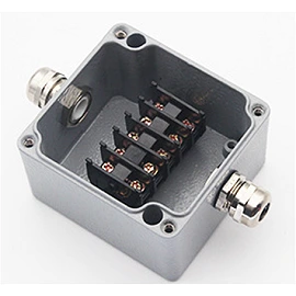 Waterproof aluminium junction box with terminal block IP68, 2 terminals (OPTONICA)