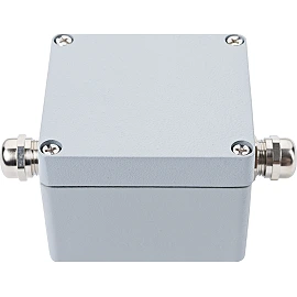 Waterproof aluminium junction box with terminal block IP68, 2 terminals (OPTONICA)
