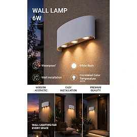 Optonica 7410 outdoor LED wall light, 6 W, 3000 K, IP65, white