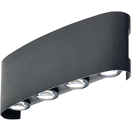 Optonica 7411 outdoor LED wall light, 8 W, 3000 K, IP65, black