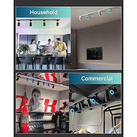 LED RGB 1-fāžu sliežu skaļrunis ar Bluetooth, melns (Optonica)