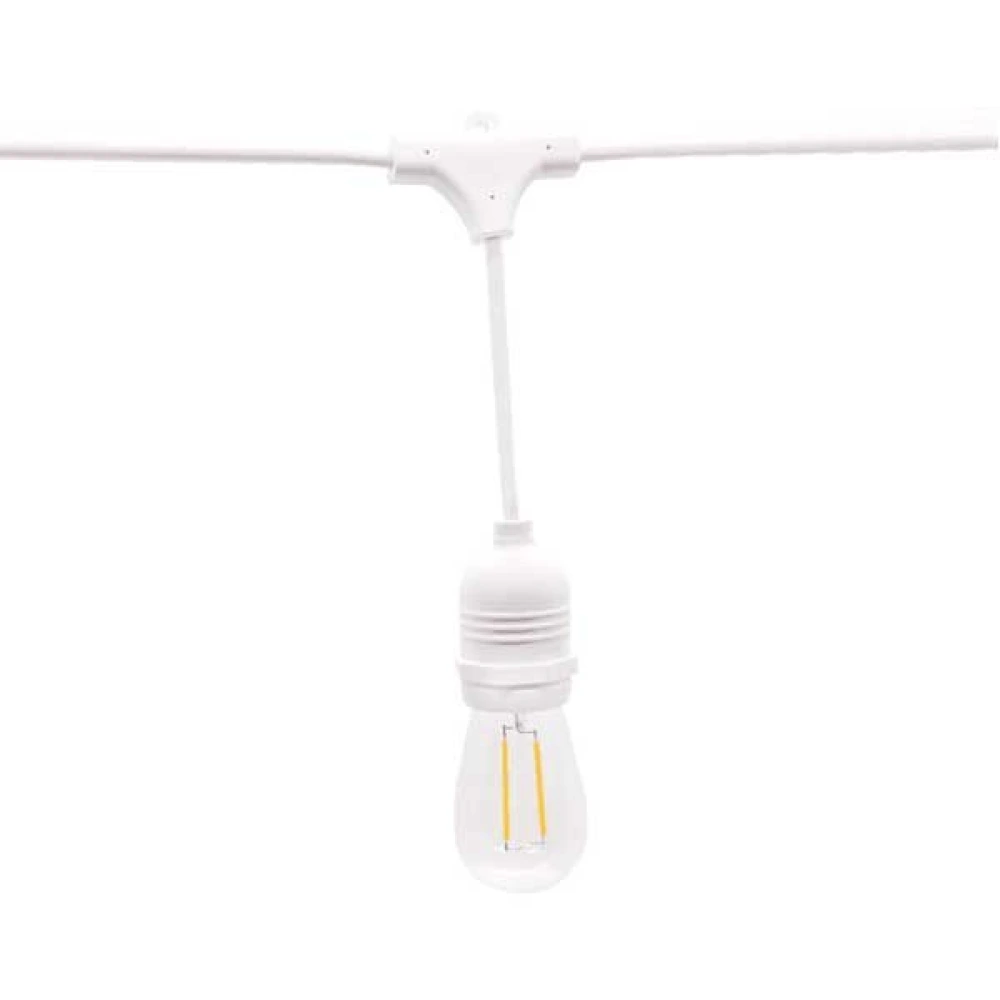15m long - white waterproof light string, 15x E27 - bulbs are not included