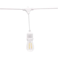 15m long - white waterproof light string, 15x E27 - bulbs are not included
