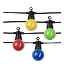 8m, Black Outdoor String Light with Colorful Bulbs 10pc