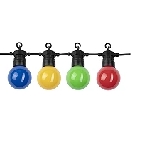 8m, Black Outdoor String Light with Colorful Bulbs 10pc