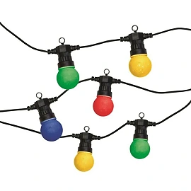 Outdoor string, 13m long with 20x color light bulbs included