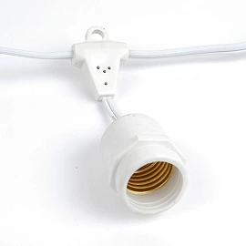 15m long - white waterproof light string, 15x E27 - bulbs are not included