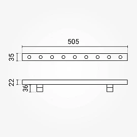 LED wall washer 9W 6000K 0.5m IP65, black (Optonica)