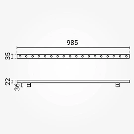 LED wall washer 18W 6000K 1m IP65, black (Optonica)