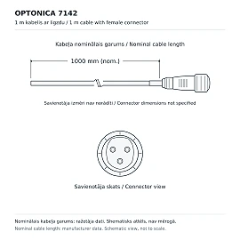 1m female connection cable for RGBW wall washer 7141 (Optonica)