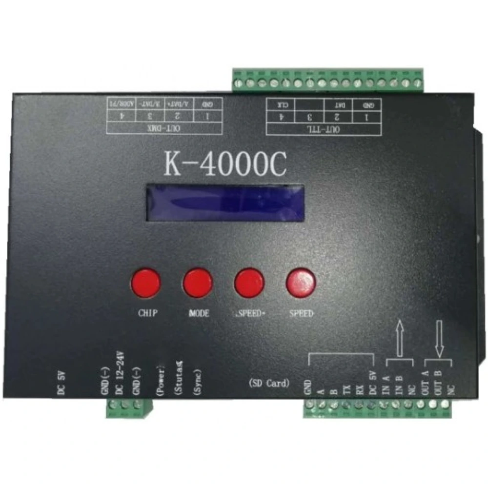 DMX/SPI controller, 4 outputs, 5V / 12–24V DC (Optonica)