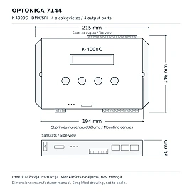 DMX/SPI controller, 4 outputs, 5V / 12–24V DC (Optonica)