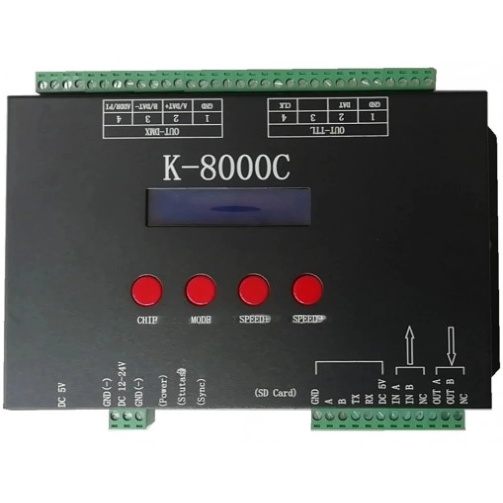 DMX/SPI controller, 8 outputs, 5V / 12–24V DC (Optonica)