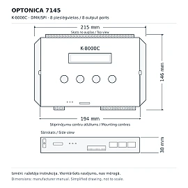 DMX/SPI controller, 8 outputs, 5V / 12–24V DC (Optonica)