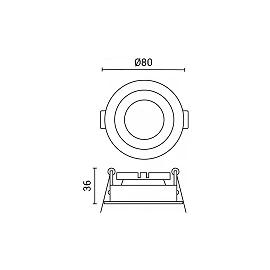 2047 recessed fitting, GU10, Ø80 mm, IP20, white (Optonica)