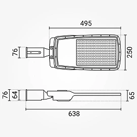 LED ielu gaismeklis 150W, 22500lm, 6000K, IP65, pelēks (Optonica 9228)