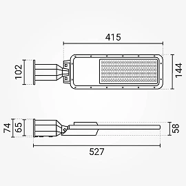 LED ielu gaismeklis 100W, 12000lm, 4000K, IP65, pelēks (Optonica 9245)
