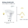 GU10 LED bulb, 4.7W, 380lm, 2700K, 36°, non-dimmable (Philips)