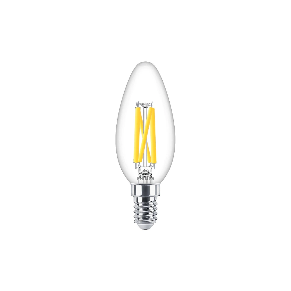 LED candle bulb B35 E14 3.4W 2200–2700K 470 lm CRI90 WarmGlow (PHILIPS)