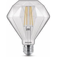 Philips 5W LED Classic 40W Diamond E27 2700K 500lm Clear Glass Dimmable