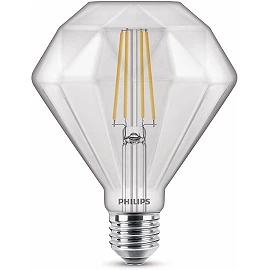 Philips 5W LED Classic 40W Diamond E27 2700K 500lm Clear Glass Dimmable