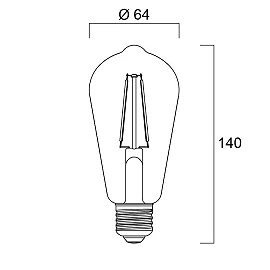 4W, E27, ST64, Filament, Philips LED bulb, 470Lm, 2700K
