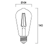 4W, E27, ST64, Filament, Philips LED bulb, 470Lm, 2700K
