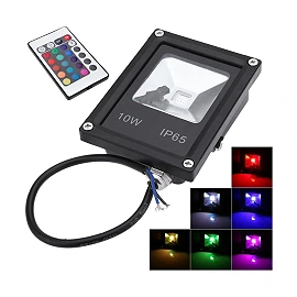 10W LED RGB floodlight with remote control, 600Lm, 150°, IP66 - FL5210 - 3800156652101