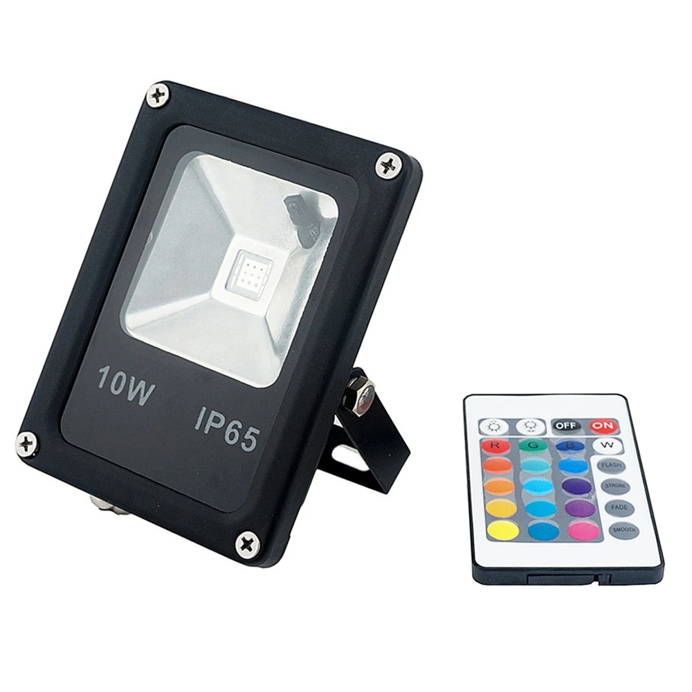 10W LED RGB floodlight with remote control, 600Lm, 150°, IP66 - FL5210 - 3800156652101