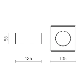 FRAM SQ surface-mounted plaster light GX53 7W (Rendl Light Studio R14165)