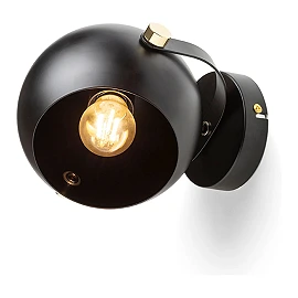AGNETA surface-mounted wall/ceiling spotlight, black, 1×E27, 11W (Rendl)